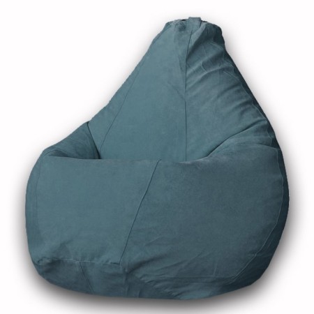 The hand-bag “Pear” is positive Modus, size l, diameter 80 cm, height 100 cm, velor, green color