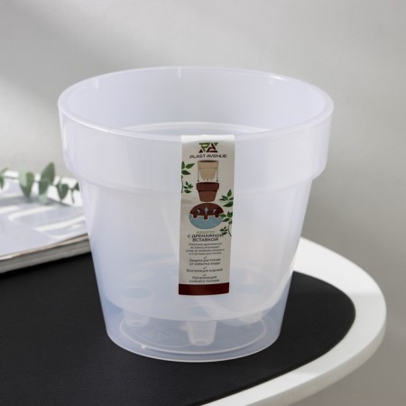 Kashpo for flowers with an insert "Porto", 2.4 l, the color is transparent-4