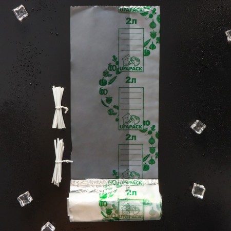 Packets for freezing products "Ufa Pak", 2 liters, 20 × 30 cm, 40 pcs, with clips-1