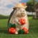 Garden figure "Hedgehog in a straw hat" 28x22x20cm