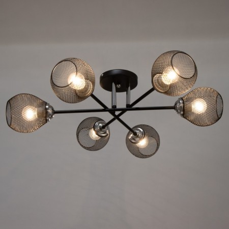 Sausteen "Orlean" 6x60W E27 Black-Khrom 63x63x18 cm Bayerlux-2