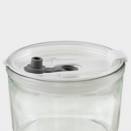 Glass glass with a lid and a tube, 450 ml-4