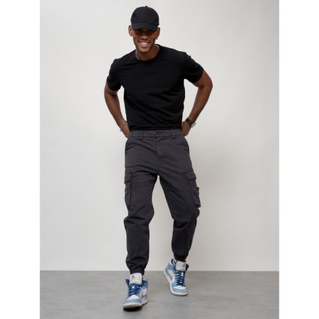 Cargo jeans men, size 44, dark gray color-2