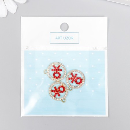 Decor for creativity metal, rhinestones "everything will be fine - OK" 2x1.8 cm-3
