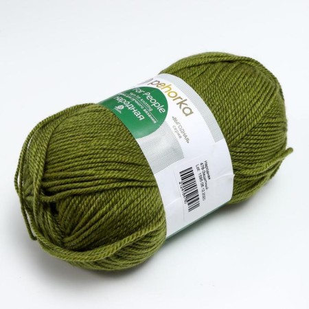 Yarn "Narodnaya" 30% wool, 70% acrylic volumetric 220m/100g (478 protective)-2
