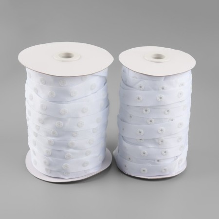 Braid with buttons, 25-25 mm, 17 mm × 45 ± 1 m, white color-6