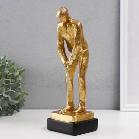 Souvenir Polystone "Golphist" gold 9.5x8.5x27 cm