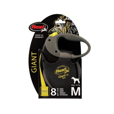 Roulette Flexi Giant Neon M (up to 25 kg) with a reflective belt, 8 m-1