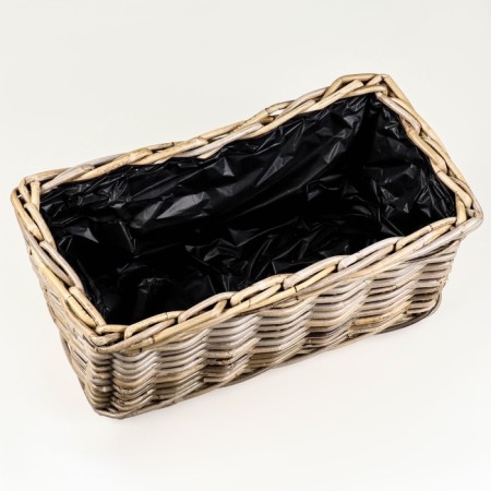 Kashpo wicker "elite" with a plastic department, 55x30x22 cm, rattan-3
