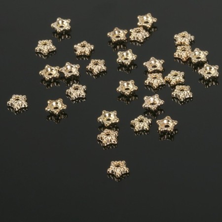 Hats for beads "Asterisk" (set 30 pcs.) 0.5 × 0.5 × 0.2 cm, color gold