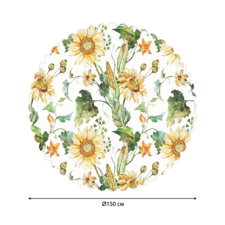 The tablecloth “corn and sunflowers”, round, Saten, d = 150 cm-1