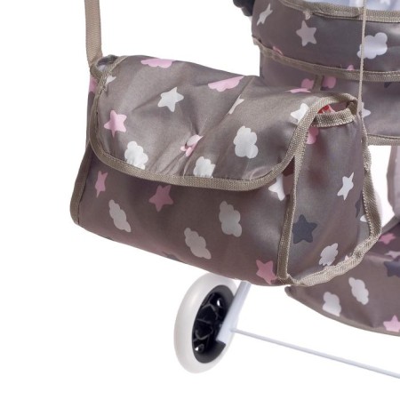 The stroller is universal for dolls, with a bag, with a basket, a metal frame-5