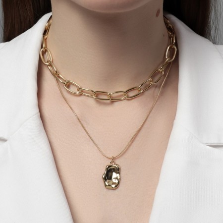 Piece "chain" crumpled amulet, color gold, l = 45 cm-2