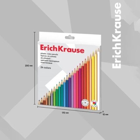 Pencils 24 colors Erichkrause hexagonal plastic with euro suspension-4