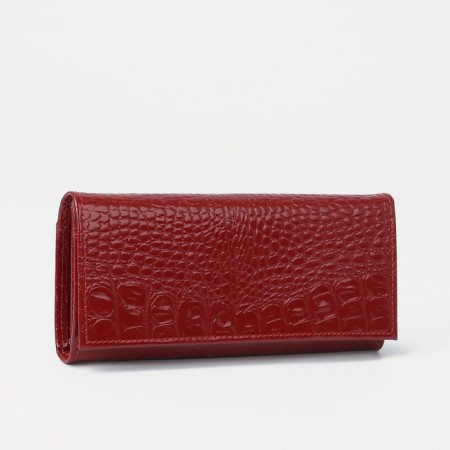Women's wallet on the button, red color