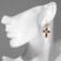 Emall earrings “crosses” Grange, white-black color in gold