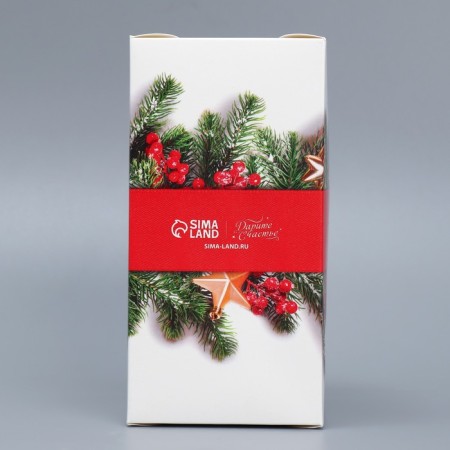 Capcake box "Happy New Year", needles and berries, 16 x 8 x 10 cm, New Year-7