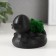 Concrete "duck" 6x8x5.5 cm black with moss (moss green. Stabilized)