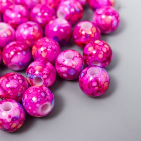 Beads for creativity Plastic "Balls Shadow bright pink" set 20 g d = 1 cm