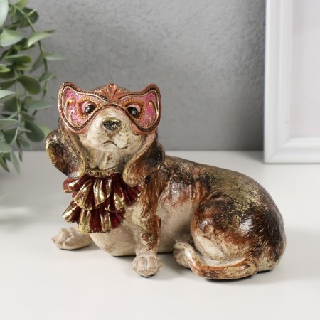 Polystone souvenir "Dog in the toad and in the Venetian mask" 16.5x12.5x13.5 cm