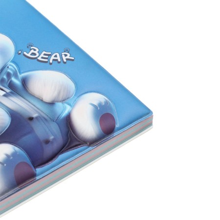 Notebook Gift Book on the comb 80l, line, color block, PVC cover 3D Bear (17.6x13.5cm) 105-4