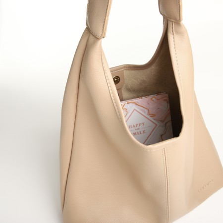 Women's bag on the magnet Textura, medium size, cosmetic bag, milk color-5