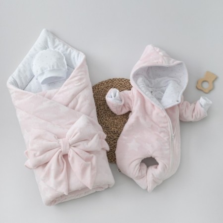 Set for discharge Winter Kinderlitto "Flombir Starks", 5 objects, height 56-62 cm, pink color