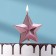 Candle for Cake "Star" of the face, rose gold