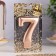 Candle for the Cake "European Giant", a number 7, 7 cm, pink gold