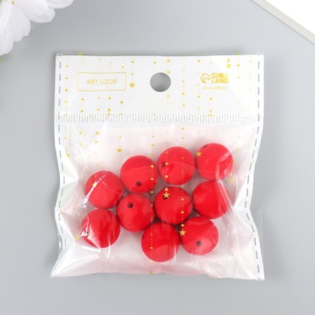 Beads for creativity velvet spraying "Chili pepper" set 10 pcs d = 1.4 cm-3