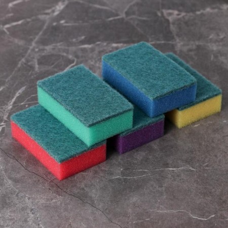 Household sponge with a cleaning layer of the share "Economy", 7.5 × 4.5 × 2.5 cm, 5 pcs-9