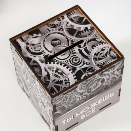 Piggy bank Cube "You can do everything" 10x10x10 cm-7