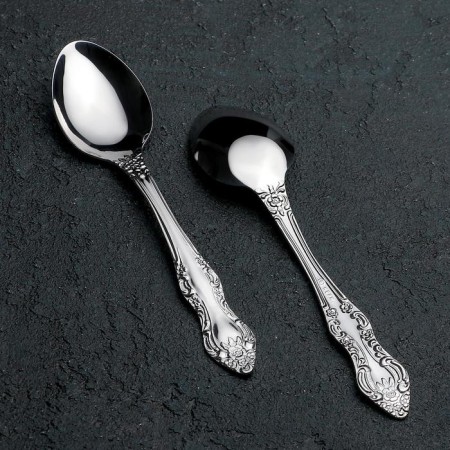 A set of teaspoons "Troika", h = 14 cm, thickness 1.5 mm, 6 pcs, silver color-2