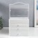 Cosmetics box plastic "Rombs. White. 3 boxes" 42x16.5x25 cm