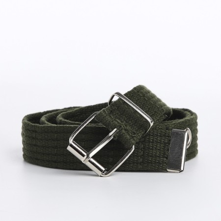 Children's belt, width 3 cm, metal buckle, khaki color
