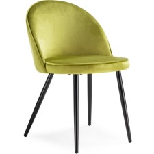 Stol on a metal frame Dodo metal/velor, black/green 52x55x77 cm
