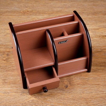 Organizer 5 sections, 1 sliding box, a series of ash shimo dark with Kant Dark, 14*21cm-5