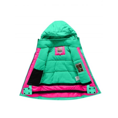 Ski costume for a girl, height 134 cm, green color-3