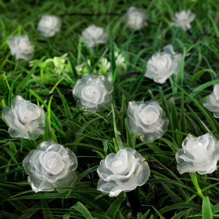 Garland “thread” 4.5 m with nozzles “roses”, IP44, dark thread, 30 LED, glow red, 2 modes, solar battery-2