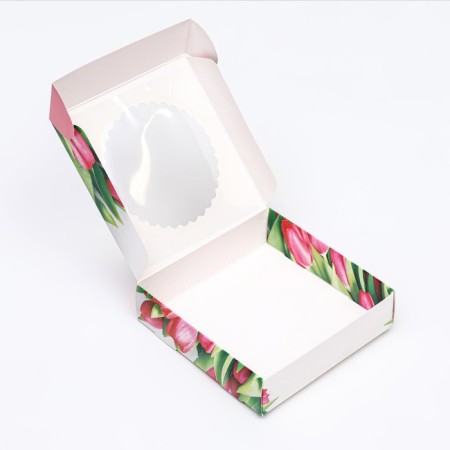 Box the team with a window, "tulips", 11.5 x 11.5 x 3 cm-5