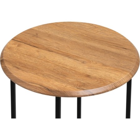 Coffee table Grace Metal, oak woth/black 48x48x61 cm-2