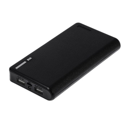 External battery Luazon PB-26, 15600 mAh, 2 USB, 1/2 A, flashlight, black-2
