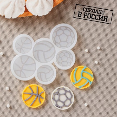 Silicone form "balls", 12.5 × 9 cm, cells d = 4 cm, d = 3 cm, the color is transparent