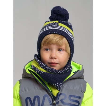 Knitted set for a boy: hat and snood, size 52-1