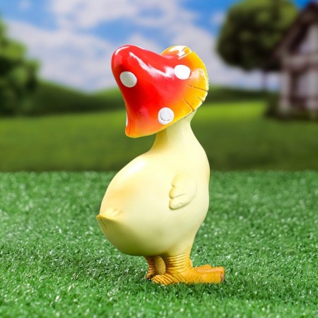 Garden figure "Duckling in the hat" 7.5x11.5x16cm-2