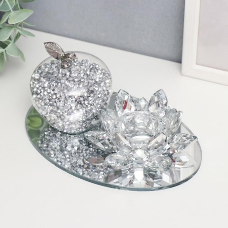 Souvenir glass "Lotus and apple on the mirror" 10.5x14x19 cm