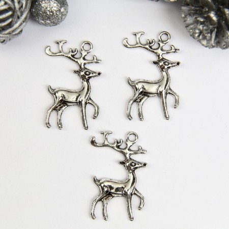 Decor for creativity Metal "Deer - Silver hoof" silver 2.3x3.7 cm-2