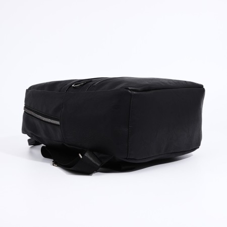 Women's backpack made of artificial leather with lightning, 2 pockets, black color-3