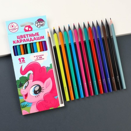 Color pencils, 12 colors, trihedral, my little pony-1
