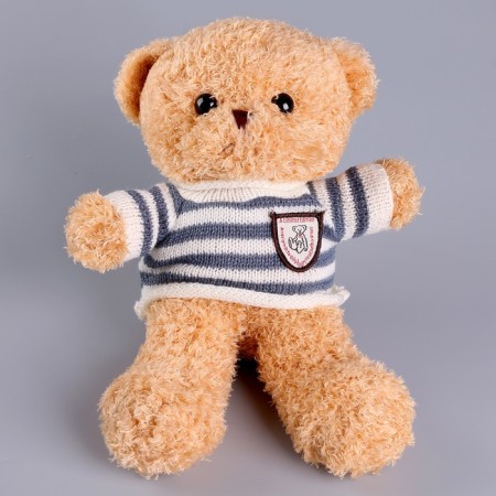 Soft toy "Bear" in a jacket, 28 cm, beige color-6
